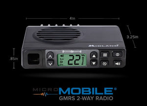 Midland MXT105 5W GMRS Micro Mobile Radio with Antenna