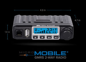 Midland MXT115 15W GMRS Micro Mobile Radio with Antenna