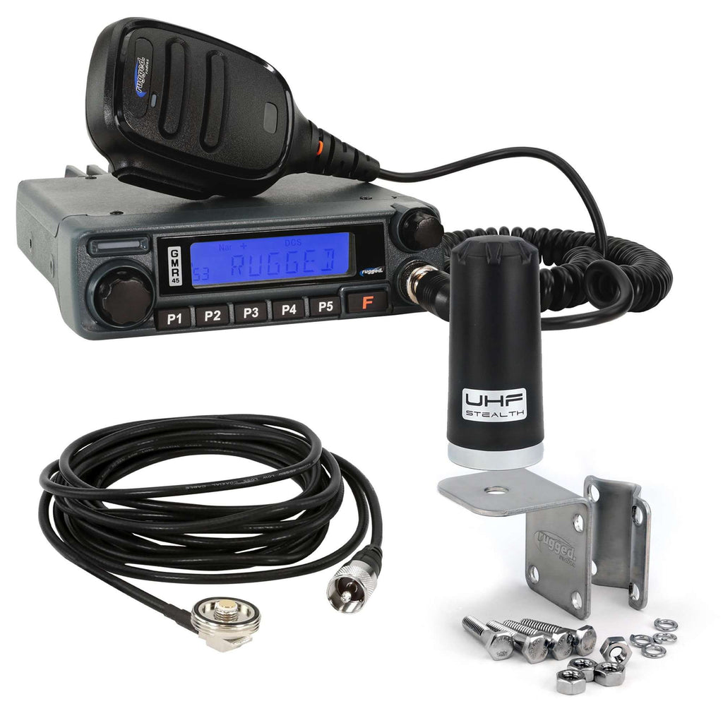 Rugged Radios Kit - GMR45 GMRS Band Mobile Radio with Stealth Antenna